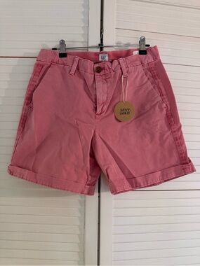 Vintage GAP Pink Cotton Roll-Hem Girlfriend Chino Shorts
